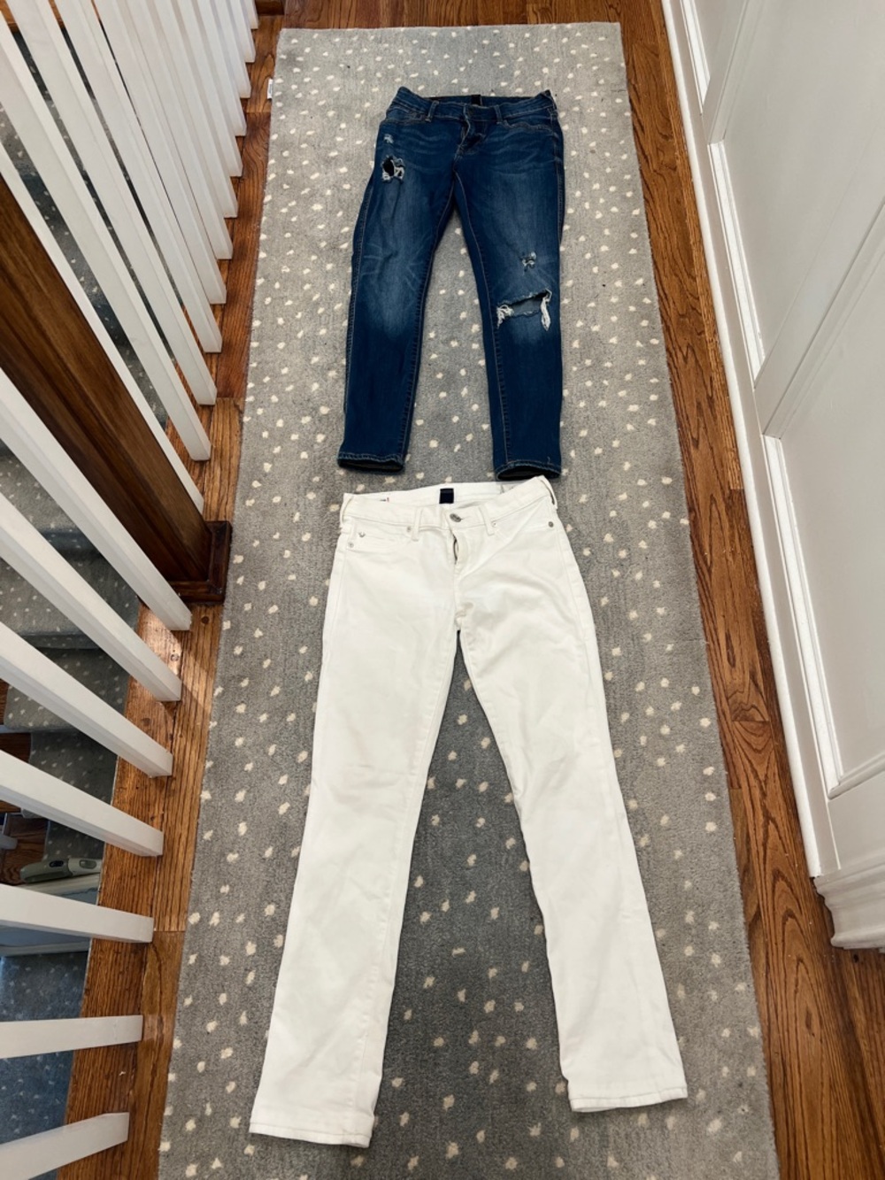 True ReligionTwo-Pair Jeans Set - Dark Distressed Denim & White Straight Jeans